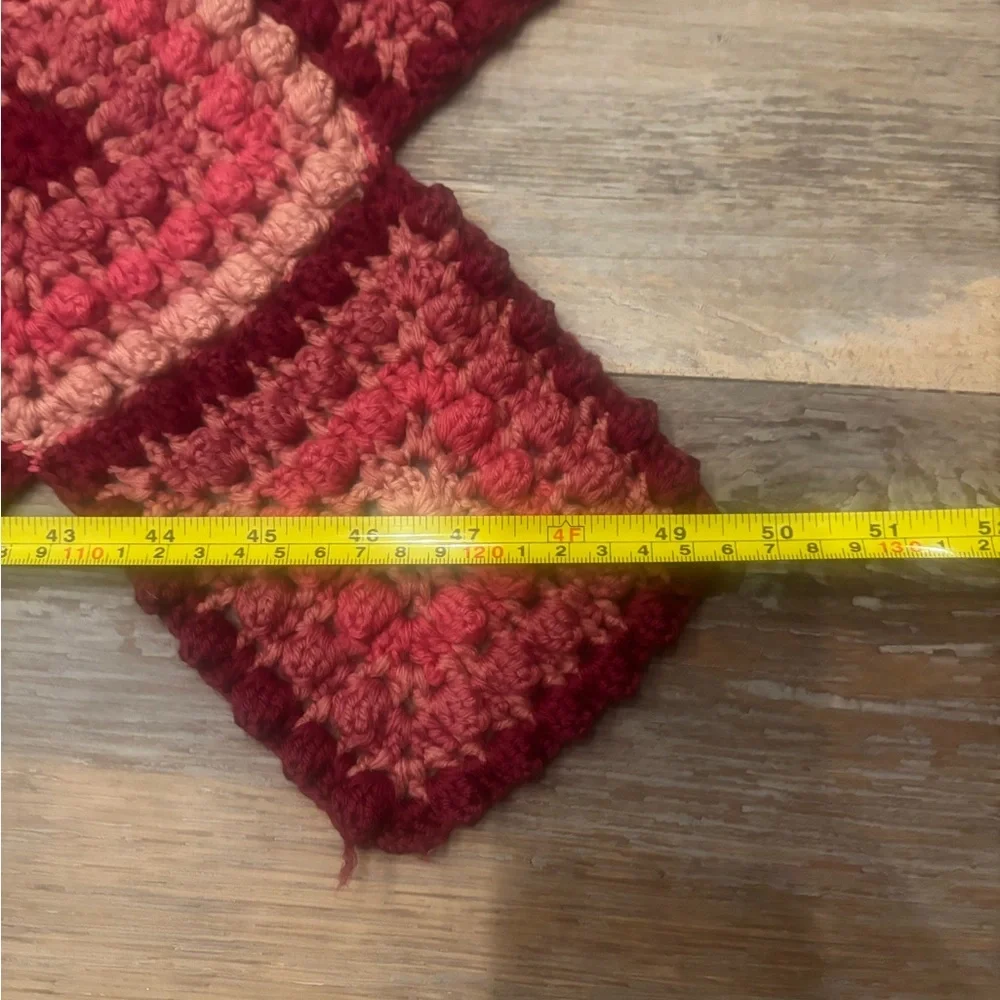 Hand Crocheted Granny Square Afghan Throw Diamond Pattern Scalloped Edge Cottage